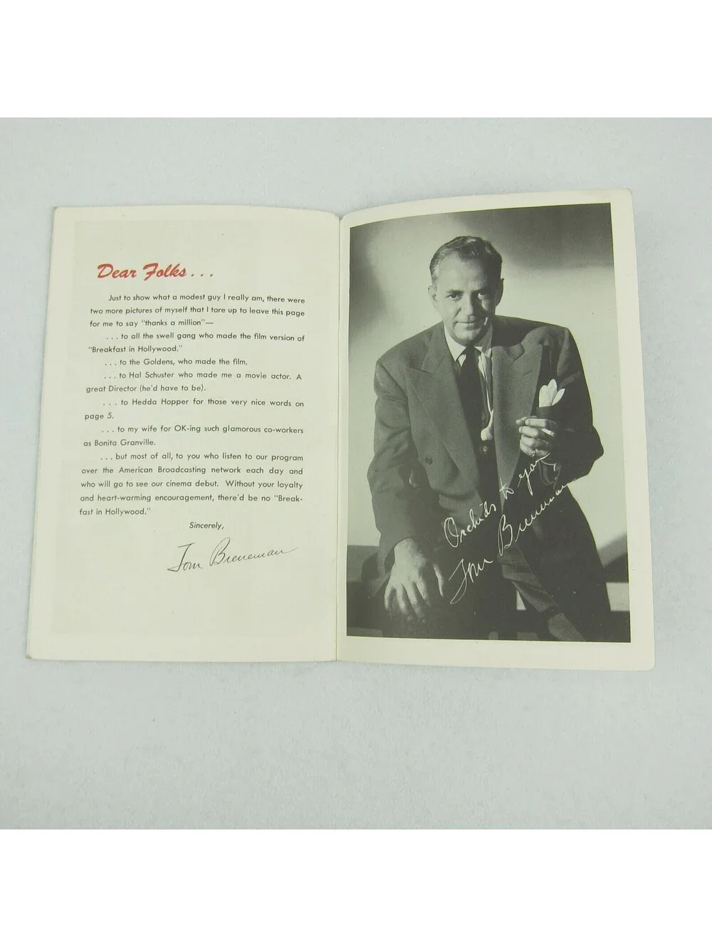 Vintage 1946 Tom Breneman Peeks Magazine Behind Scenes Breakfast in Hollywood